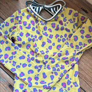 Adorable girls rash guard bathing suit